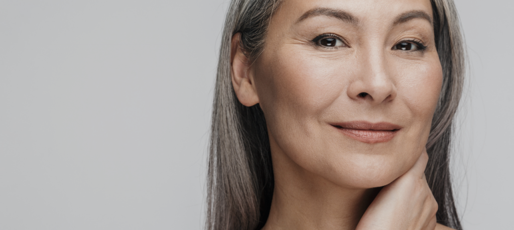 photo focused on an older woman's face