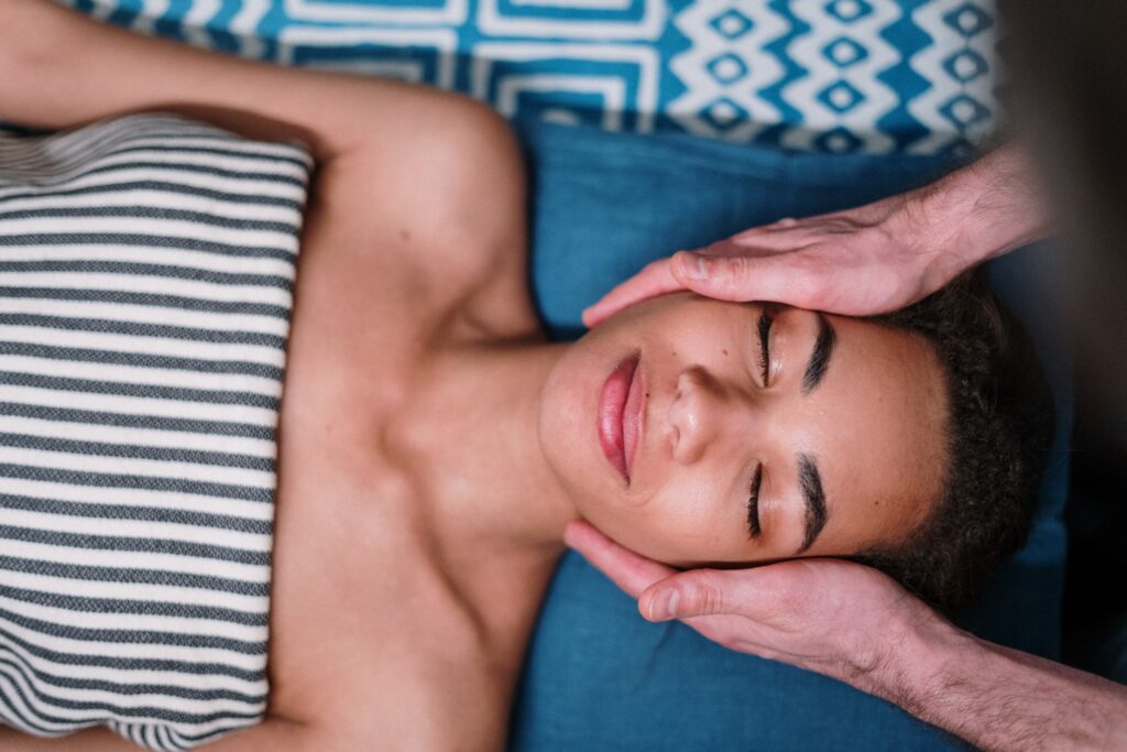 Woman in a skin treatment