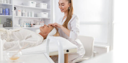 Doctor doing a facial procedure in a patient